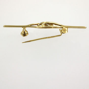 9ct Gold 2-Tone Bar Brooch